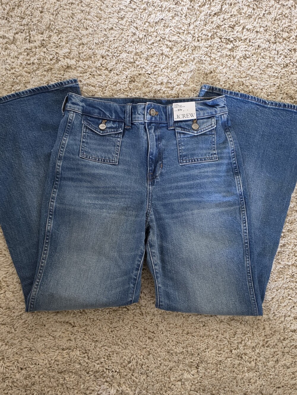 Brand New With Tags J. Crew High-Rise Flare Jeans Medium Wash Demin Jeans